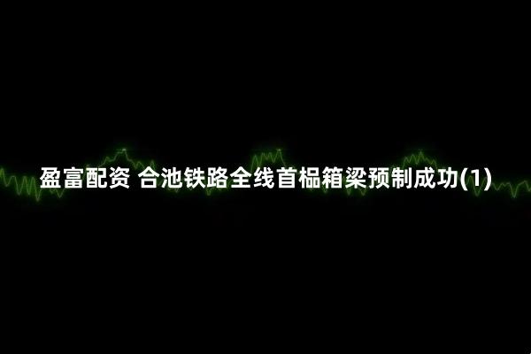 盈富配资 合池铁路全线首榀箱梁预制成功(1)