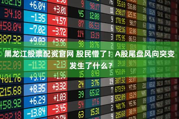 黑龙江股票配资官网 股民懵了！A股尾盘风向突变 发生了什么？